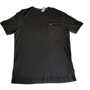 Tommy Bahama Black Tee Shirt Large Tall w/ Blue Fish - New Bali Skyline Tee BT